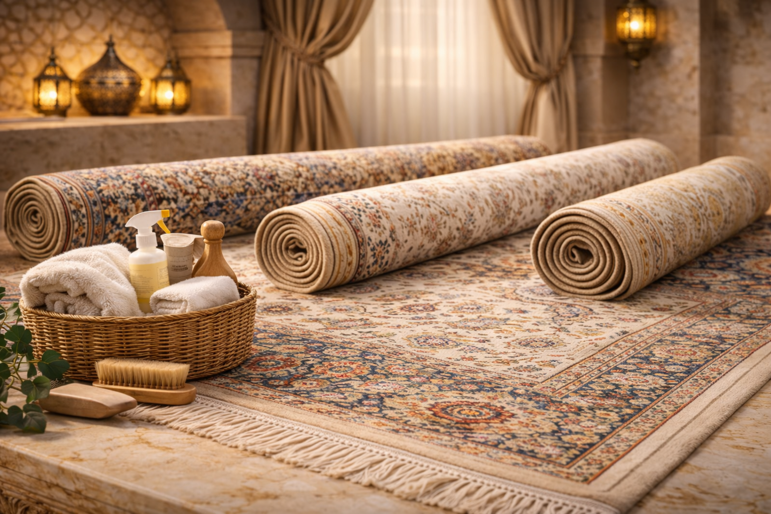 عملية تنظيف السجاد في الملز