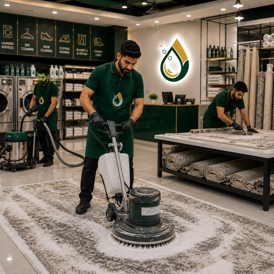 Carpet dry cleaning service in Riyadh for Persian, wool and synthetic rugs