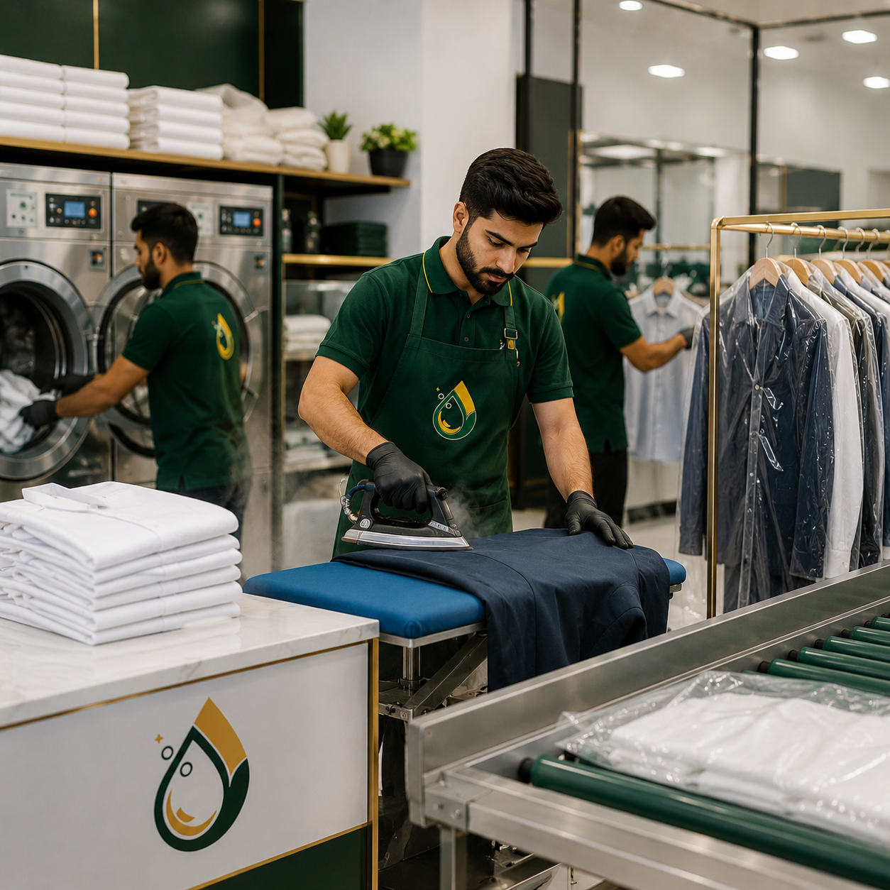Dry cleaning services in Riyadh for suits, abayas and delicate fabrics